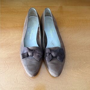 Salvatore Ferragamo Women's Brown Bow Flats